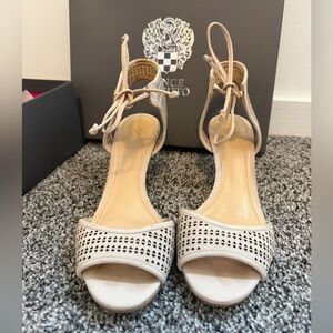 2 pairs of shoes - 1 Vince Camuto Leather Heels and 1 nonbrand wedges